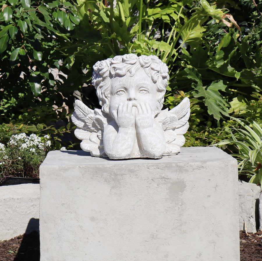 Rose Crown Cherub Planter