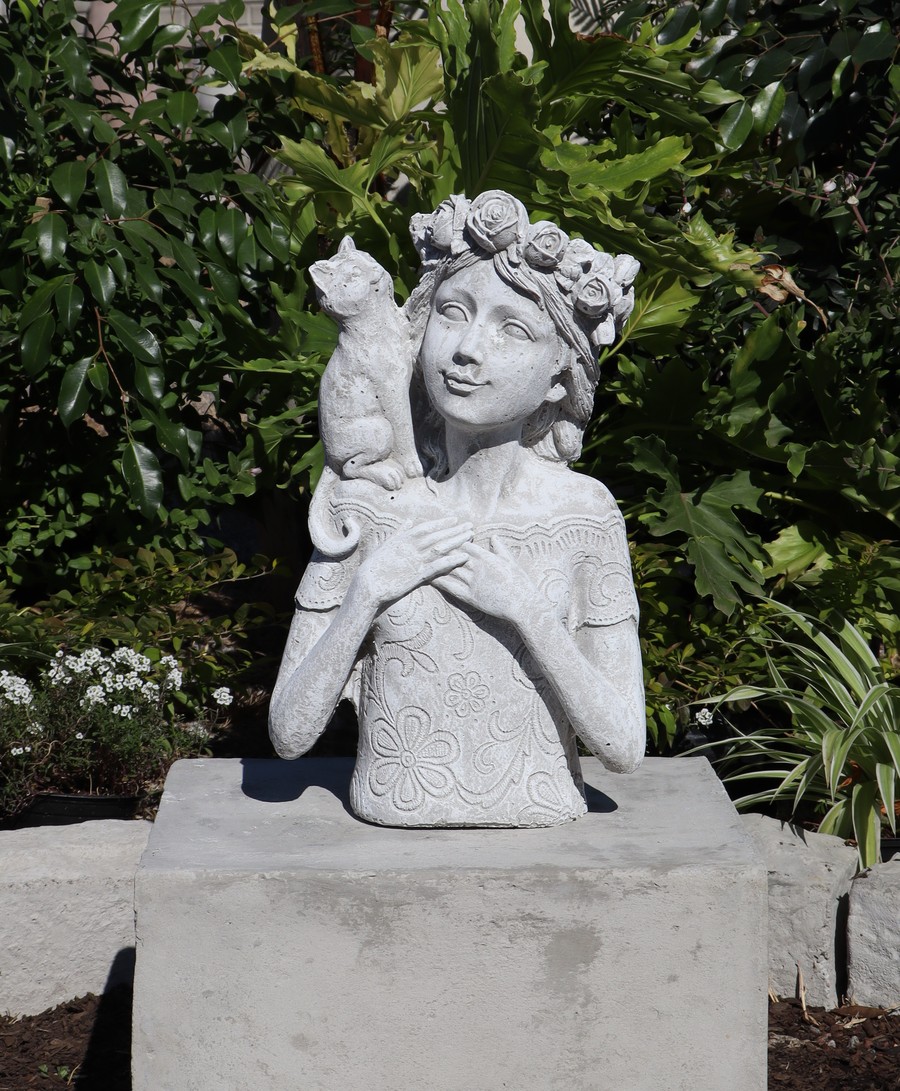 Girl and Cat Planter